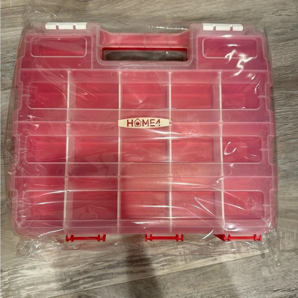 Home4 Double Sided Toy Display Red Storage Organizer Box
